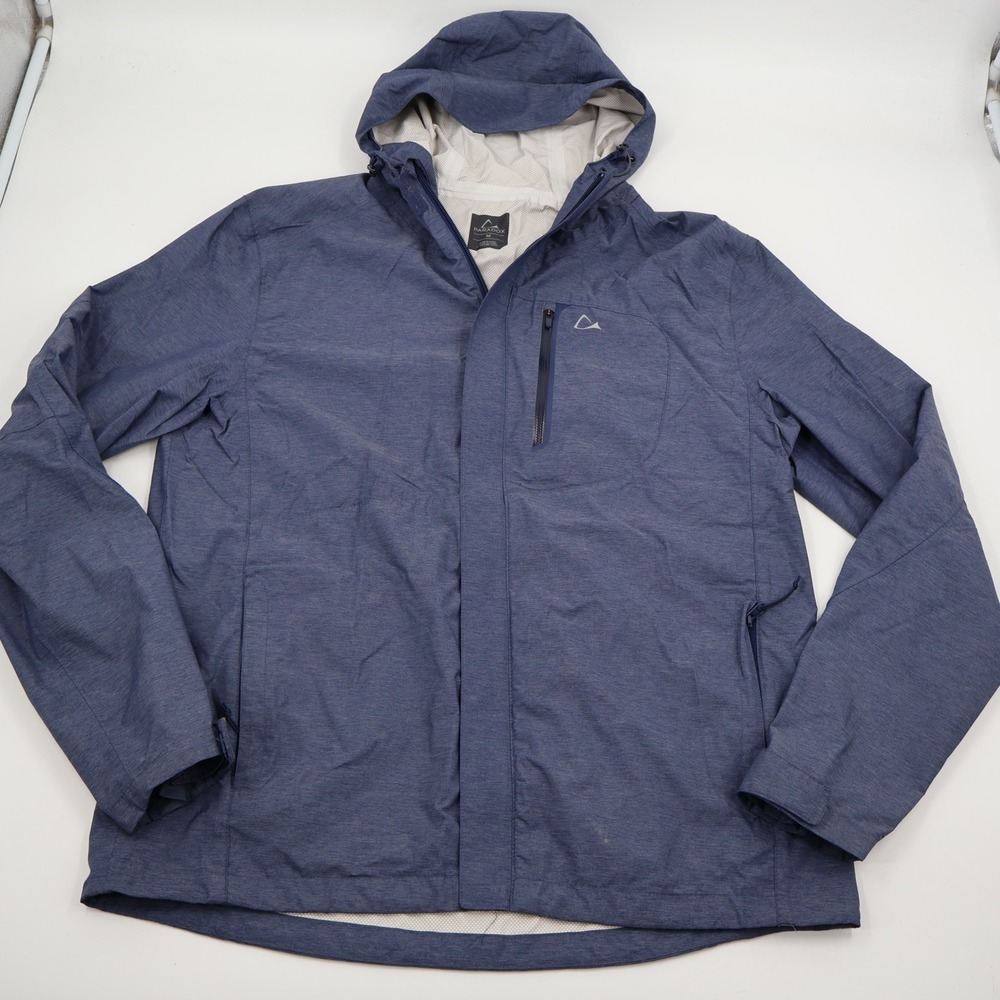Paradox Windbreaker Jacket Mens Medium Blue Heathered Hooded Full Zip Rain Coat